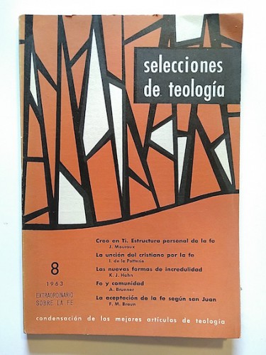 Portada del libro de SELECCIONES DE TEOLOGÍA, núm. 8 1963