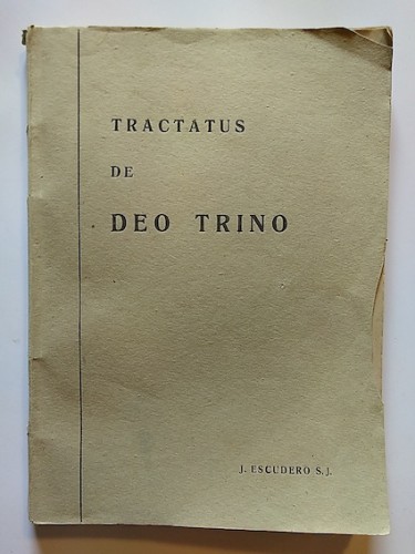 Portada del libro de TRACTATUS DE DEO TRINO. De mysterio sanctissimae trinitatis