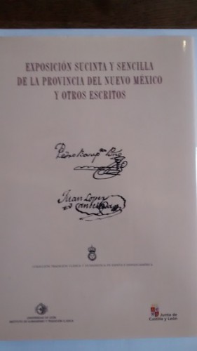 Portada del libro de Exposición sucinta y sencilla de la provincia de Nuevo México y otros escritos. 