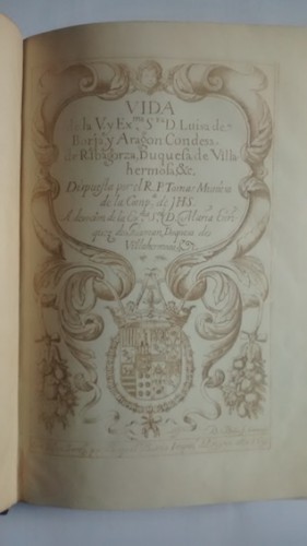 Portada del libro de VIDA DE LA V. DUQUESA DOÑA LUISA DE BORJA Y ARAGÓN