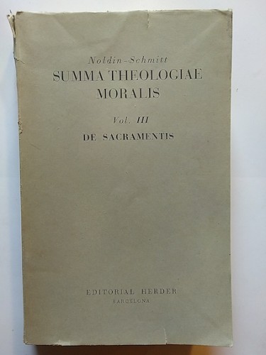 Portada del libro de SUMMA THEOLOGIAE MORALIS (3 TOMOS). De principiis / De praeceptis / De sacramentis