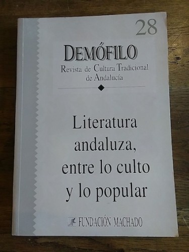 Portada del libro de DEMÓFILO 28. Literatura andaluza, entre lo culto y lo popular