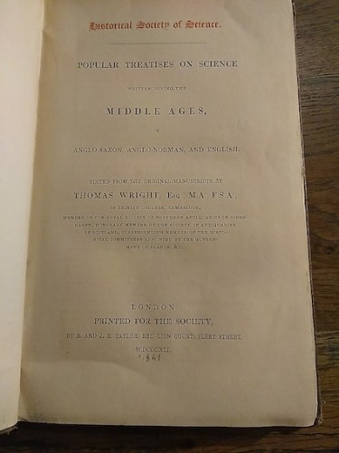 Portada del libro de POPULAR TREATISES ON SCIENCE WRITTEN DURING THE MIDDLE AGES IN ANGLO-SAXON, ANGLO-NORMAN, AND ENGLISH...