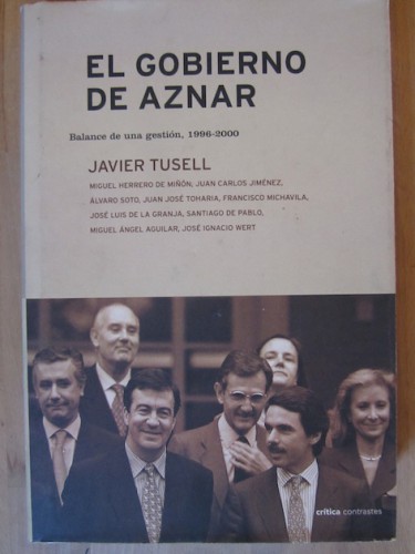 Portada del libro de EL GOBIERNO DE AZNAR. Balance de una gestión, 1996-2000