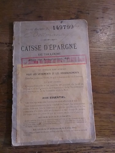 Portada del libro de CAISSE D'EPARGE DE TOULOUSE. Livret nº 149799