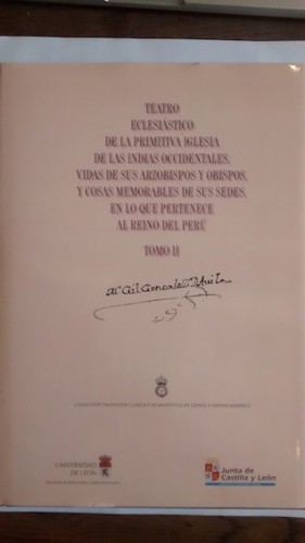 Portada del libro de TEATRO ECLESIASTICO DE LA PRIMITIVA IGLESIA DE LAS INDIAS OCCIDENTALES, VIDAS DE SUS ARZOBISPOS Y OBISPOS,...
