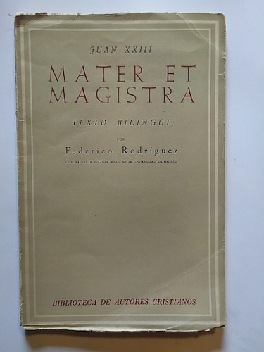 Portada del libro de MATER ET MAGISTRA. Texto bilingüe