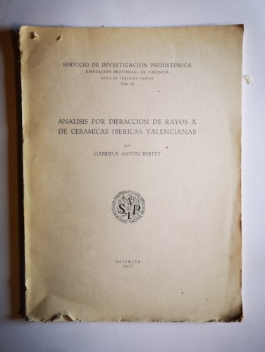 Portada del libro de ANÁLISIS POR DIFRACCIÓN DE RAYOS X DE CERÁMICAS IBÉRICAS VALENCIANAS