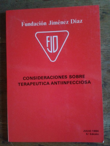 Portada del libro de Consideraciones sobre terapeútica antiinfecciosa