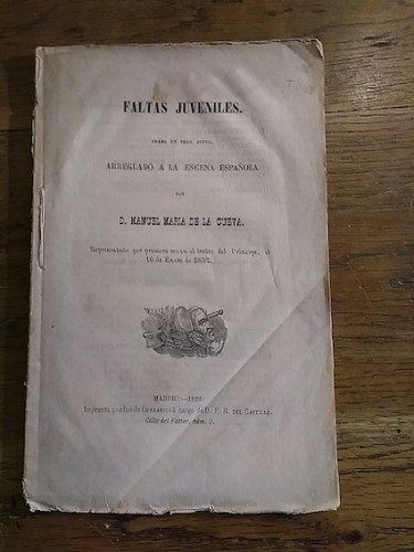 Portada del libro de FALTAS JUVENILES. Drama en tres actos