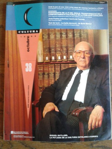 Portada del libro de CULTURA. Revista editada per la Generalitat de Catalunya. Nº 38, 1992. MIQUEL BATLLORI / RADIOGRAFIA...