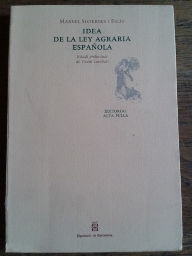 Portada del libro IDEA DE LA LEY AGRARIA ESPAÑOLA