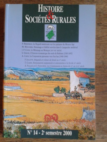 Portada del libro de HISTOIRE ET SOCIÉTÉS RURALES, nº 14 - 2 semestre 2000