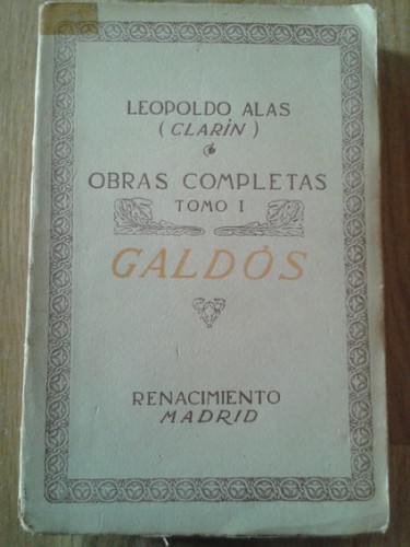 Portada del libro de OBRAS COMPLETAS. TOMO 1. GALDÓS