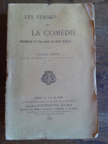 Portada del libro de LES FEMMES DANS LA COMÉDIE FRANÇAISE ET ITALIENNE AU XVIII SIÈCLE