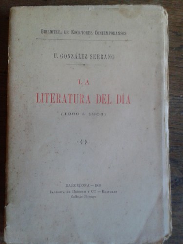 Portada del libro de LA LITERATURA DEL DÍA (1900 á 1903)