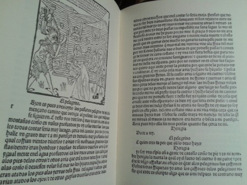 Portada del libro de EL PELEGRINO DE LA VIDA HUMANA (Facsímil de la edición original de Tolosa de 1490)