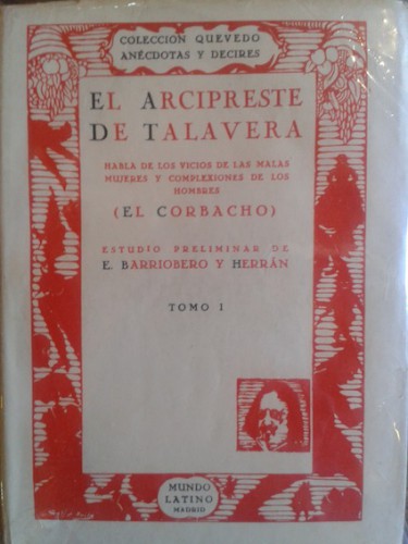 Portada del libro de EL ARCIPRESTE DE TALAVERA. Habla de los vicios de las malas mujeres y complexiones de los hombres (EL...