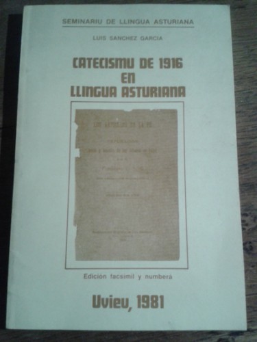 Portada del libro de CATECISMU DE 1916 EN LLINGUA ASTURIANA