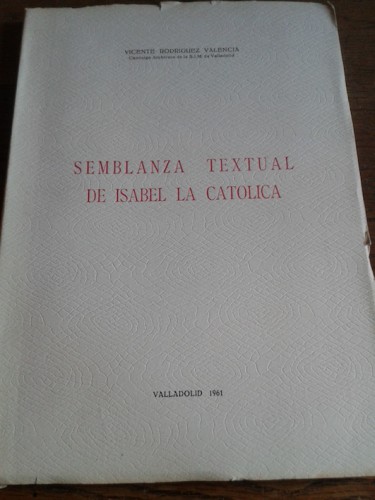 Portada del libro de SEMBLANZA TEXTUAL DE ISABEL LA CATÓLICA