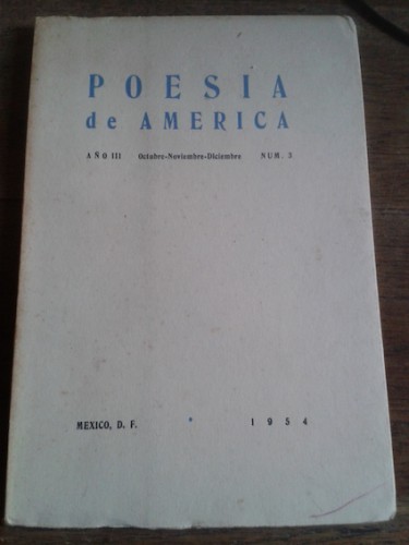 Portada del libro POESIA DE AMERICA, AÑO III, Nº 3., 1954