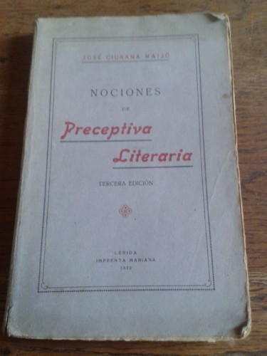 Portada del libro de NOCIONES DE PRECEPTIVA LITERARIA