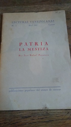 Portada del libro PATRIA LA MESTIZA