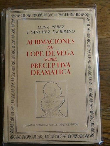 Portada del libro de AFIRMACIONES DE LOPE DE VEGA SOBRE PRECEPTIVA DRAMÁTICA