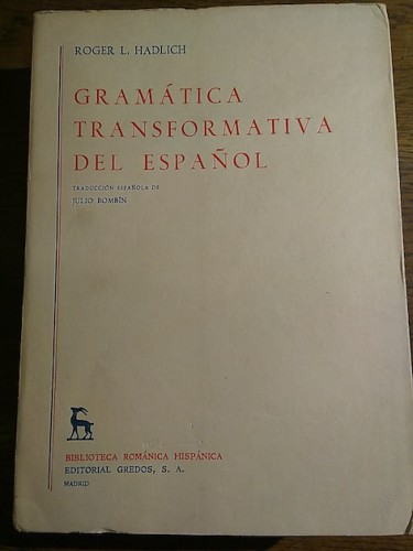 Portada del libro de GRAMÁTICA TRANSFORMATIVA DEL ESPAÑOL