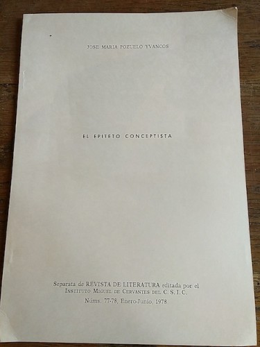 Portada del libro de EL EPITETO CONCEPTISTA
