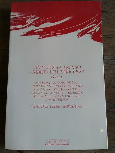 Portada del libro de ANTOLOGÍA PREMIO AMBITO LITERARIO 1984. POESÍA