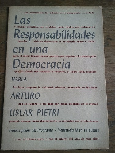 Portada del libro de LAS RESPONSABILIDADES DE UNA DEMOCRACIA