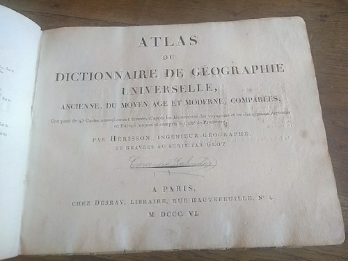 Portada del libro de Atlas du Dictionnaire de Géographie universelle, ancienne, du moyen age et moderne, comparées