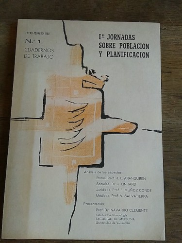 Portada del libro de Ias. JORNADAS SOBRE POBLACIÓN Y PLANIFICACIÓN. Cuadernos de trabajo nº 1. Estudio sobre la tradición...