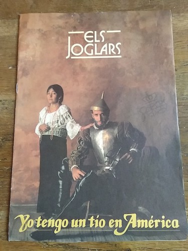 Portada del libro de ELS JOGLARS. YO TENGO UN TÍO EN AMÉRICA. Folleto promocional de la obra