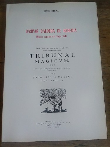 Portada del libro de GASPAR CALDERA DE HEREDIA. Médico español del Siglo XVII