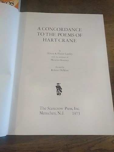 Portada del libro de A CONCORDANCE TO THE POEMS OF HART CRANE