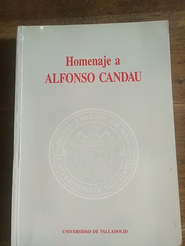 Portada del libro de HOMENAJE A ALFONSO CANDAU