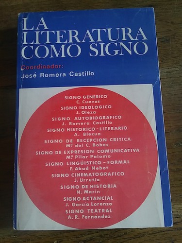 Portada del libro de LA LITERATURA COMO SIGNO