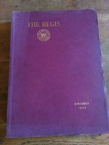 Portada del libro de THE REGIS, NOVEMBER 1939, vol. XXII, N. IV