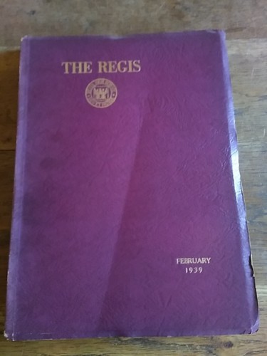 Portada del libro THE REGIS, FEBRUARY 1939. vol. XXII, N. 1