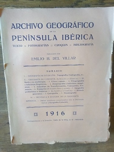 Portada del libro ARCHIVO GEOGRÁFICO DE LA PENÍNSULA IBÉRICA. Texto, fotografías, croquis, bibliografía