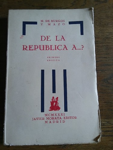 Portada del libro de DE LA REPÚBLICA A?