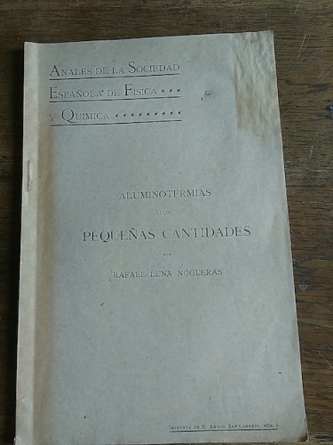 Portada del libro de ALUMINOTERMIAS CON PEQUEÑAS CANTIDADES 