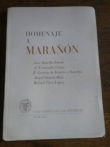 Portada del libro de HOMENAJE A MARAÑÓN