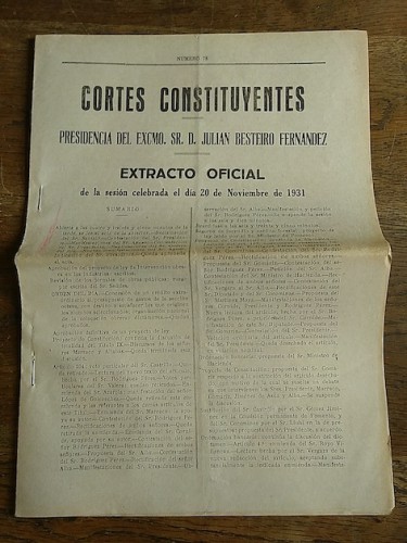 Portada del libro de EXTRACTO OFICIAL. CORTES CONSTITUYENTES. PRESIDENCIA DEL EXCMO. SR. D. JULIÁN BESTEIRO FERNÁNDEZ. Sesión...