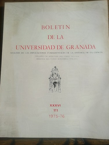 Portada del libro de BOLETÍN DE LA UNIVERSIDAD DE GRANADA. Análisis de las implicaciones fundamentales de la Historia de...