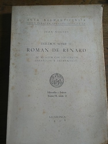 Portada del libro de ESTUDIOS SOBRE EL ROMAN DE RENARD (su relación con los cuentos españoles y extranjeros)