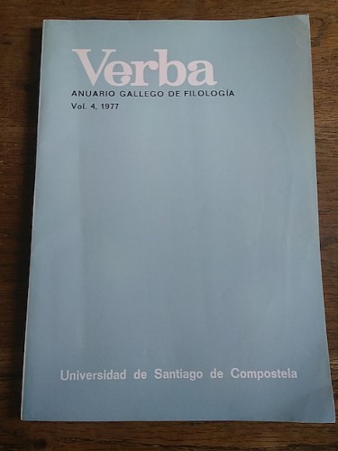 Portada del libro de EL HABLA DE SOMIEDO (Occidente de Asturias). VERBA ANUARIO GALLEGO DE FILOLOGÍA. Vol. 4, 1977