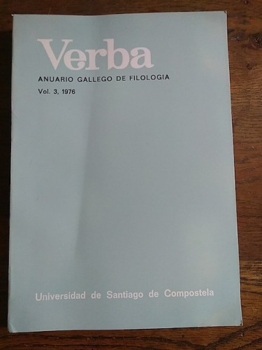 Portada del libro de VERBA, ANUARIO GALLEGO DE FILOLOGÍA. Vol. 3, 1976